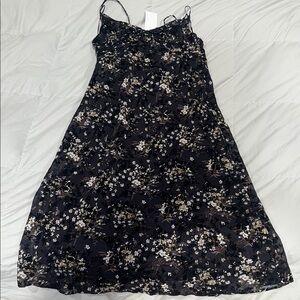 Lola and Grace Black Floral Midi Dress